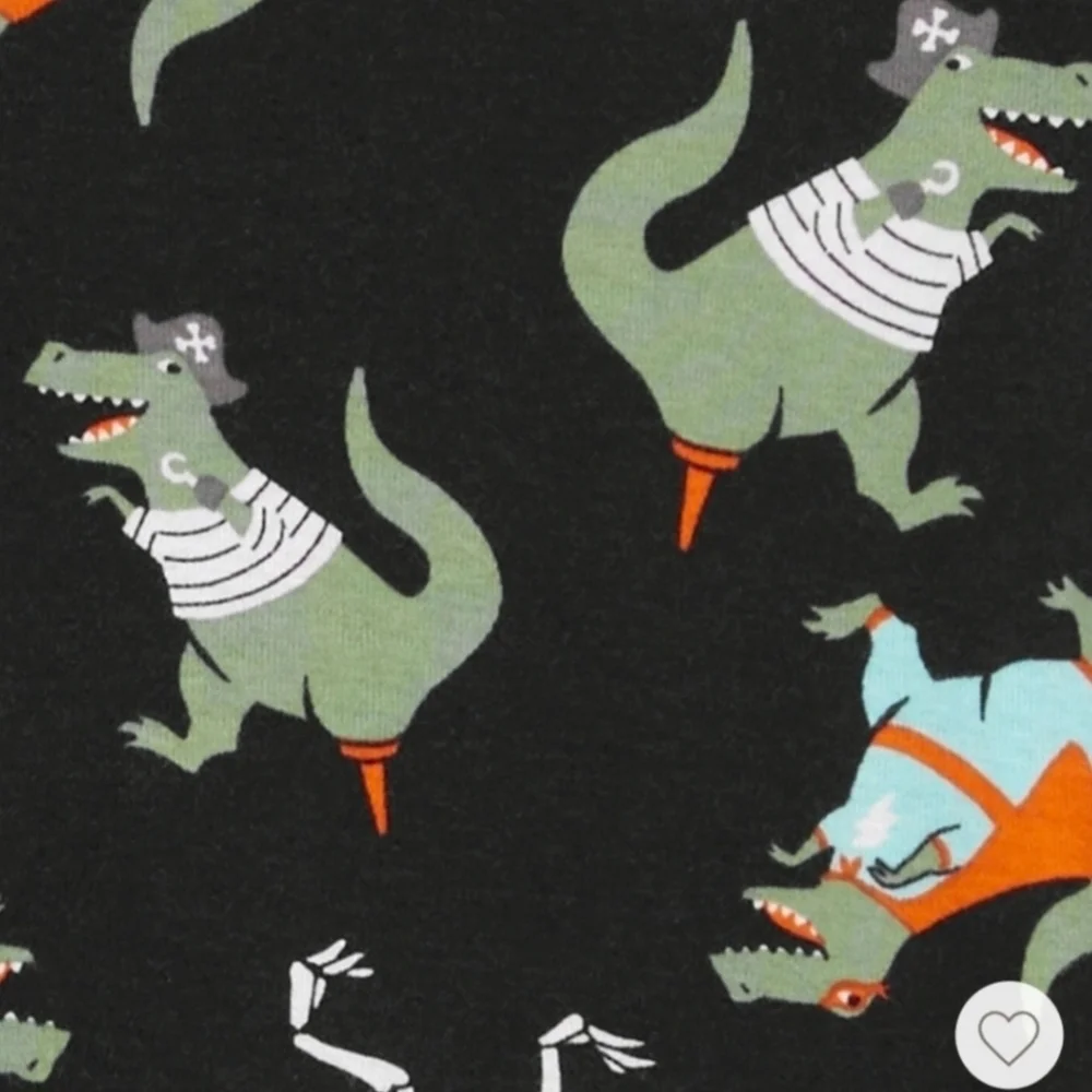 NWT Carter’s Toddler 100% Cotton 4 Piece Halloween Dinosaur Print PJs Pajamas 2T